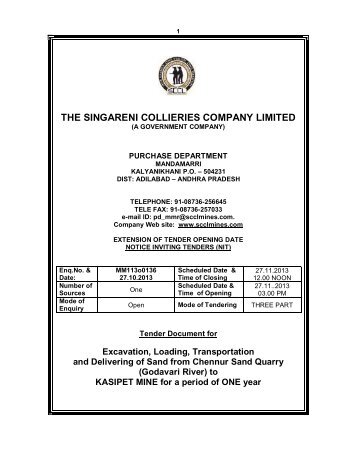 THE SINGARENI COLLIERIES COMPANY LIMITED