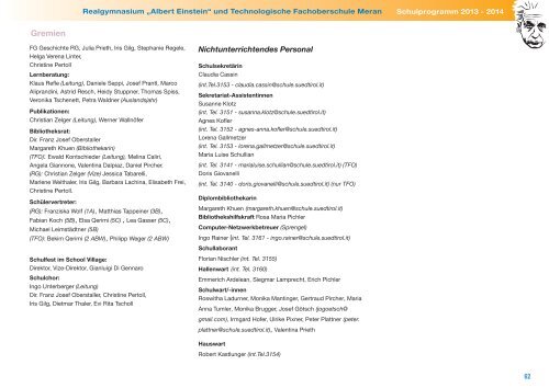 Schulprogramm - Realgymnasium Meran