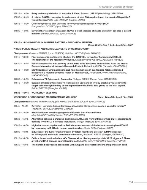 rologie i - European Congress of Virology