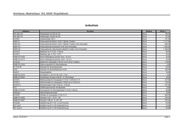 Preisliste-Ersatzteile - Ammboss