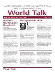 World Talk - College of Liberal Arts & Science - Wayne State University