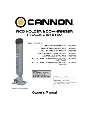 Rod Holders & Accessories Manual - Cannon Downriggers