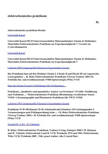 Download elektrochemisches praktikum pdf ebooks by