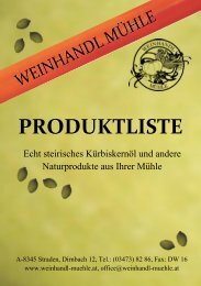PRODUKTLISTE - Weinhandl-Mühle
