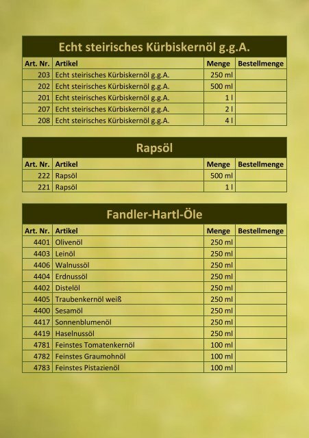 PRODUKTLISTE - Weinhandl-Mühle