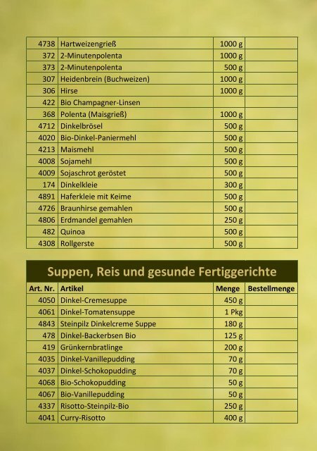 PRODUKTLISTE - Weinhandl-Mühle