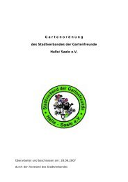 G artenordnung - Stadtverband der Gartenfreunde Halle/Saale eV