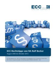 ECC-Rechtstipps von RA Rolf Becker - ECC Köln