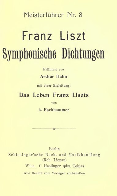 Das Leben Franz Liszts