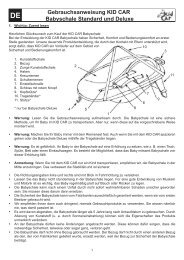 DE Gebrauchsanweisung KID CAR Babyschale Standard Und Deluxe