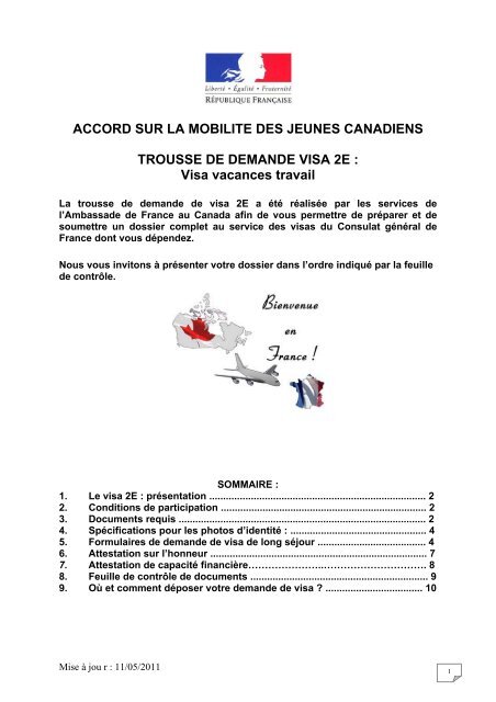 Visa 2E - Ambassade de France au Canada