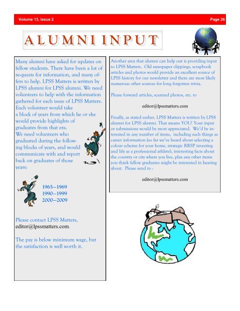 July - Lorne Park Secondary School Alumni Website Intro