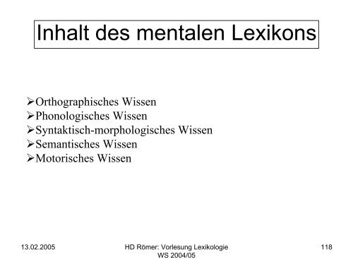 Vorlesung: Germanistische Lexikologie