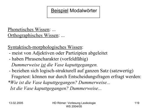 Vorlesung: Germanistische Lexikologie