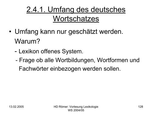 Vorlesung: Germanistische Lexikologie