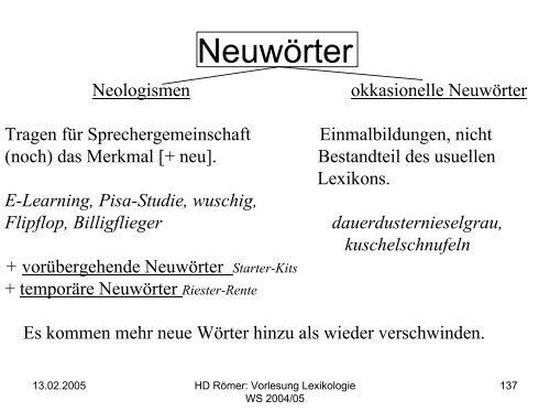 Vorlesung: Germanistische Lexikologie