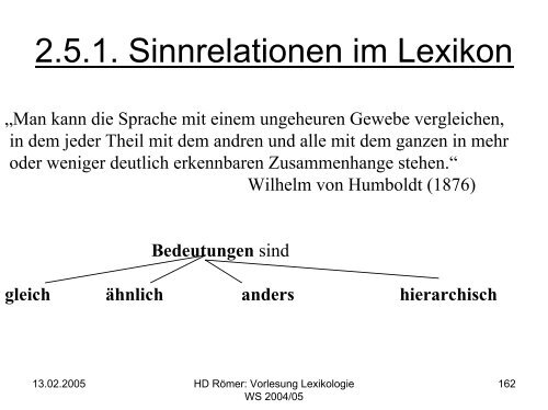 Vorlesung: Germanistische Lexikologie