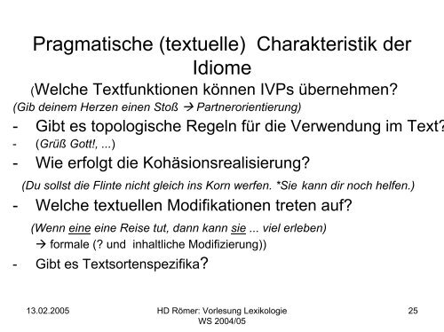 Vorlesung: Germanistische Lexikologie