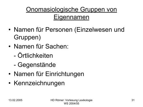 Vorlesung: Germanistische Lexikologie