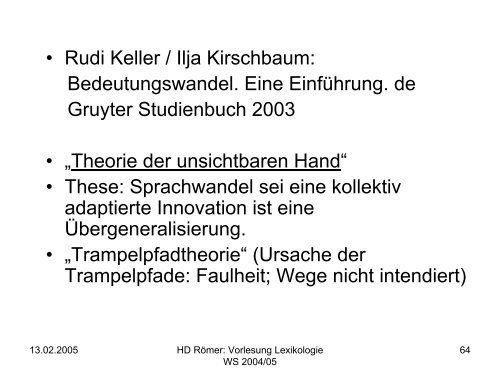 Vorlesung: Germanistische Lexikologie