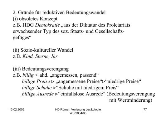 Vorlesung: Germanistische Lexikologie