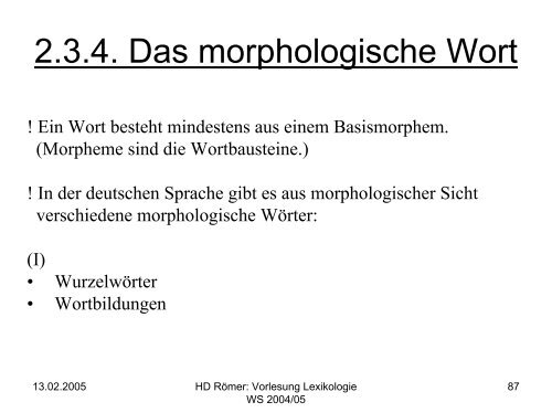 Vorlesung: Germanistische Lexikologie