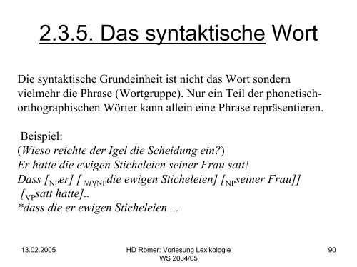 Vorlesung: Germanistische Lexikologie