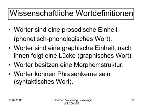 Vorlesung: Germanistische Lexikologie