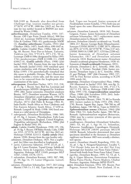 Catalog of species-group names of Recent and fossil Scaphopoda ...