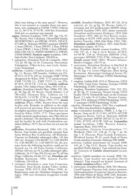 Catalog of species-group names of Recent and fossil Scaphopoda ...