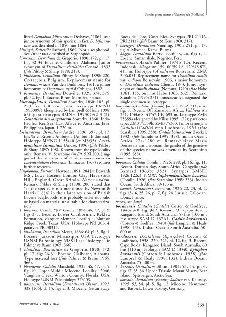 Catalog of species-group names of Recent and fossil Scaphopoda ...