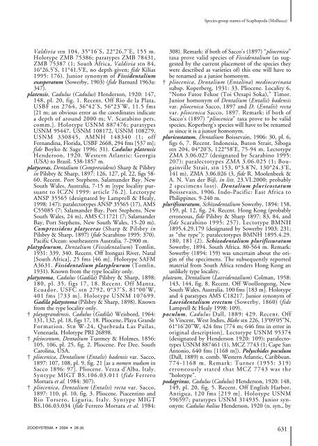 Catalog of species-group names of Recent and fossil Scaphopoda ...