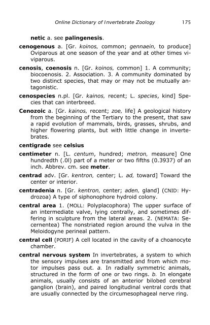 Online Dictionary of Invertebrate Zoology: Complete Work - Best Text