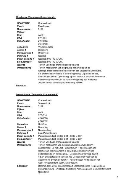 Bijlage 9.3: Overzicht van archeologisch waardevolle gebieden ...