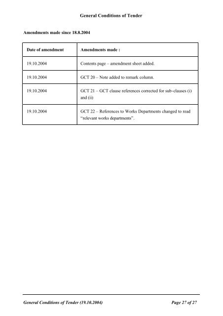 General Conditions of Tender