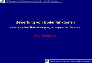 Bewertung von Bodenfunktionen