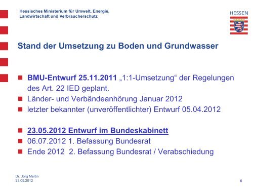 Dienstbesprechung Bodenschutz am 3. November 2011