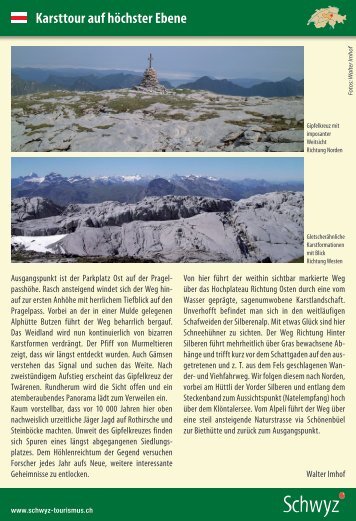 Karsttour auf höchster Ebene - Schwyzer Wanderwege