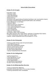 Kaltes Buffet Einkaufsliste Zutaten für die Canapés ... - Dunkle Rosen