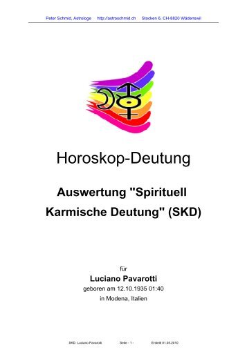 Peter Schmid, Astrologe - Astrologie Sternzeichen Horoskop ...