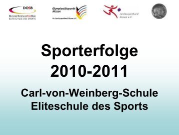 Sportliche Erfolge 2011 - Carl-von-Weinberg-Schule