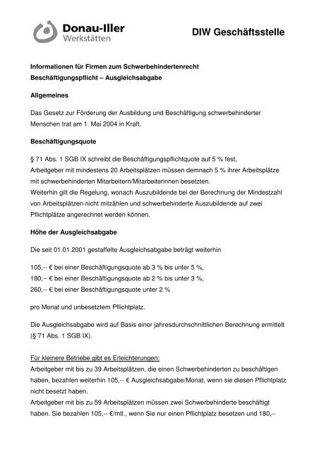 Informationsblatt (PDF) - Lebenshilfe für geistig und körperlich ...