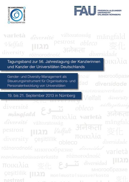 Tagungsband zur 56. Jahrestagung der Kanzlerinnen und Kanzler ...