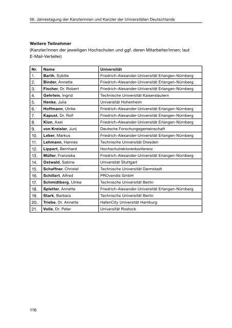 Tagungsband zur 56. Jahrestagung der Kanzlerinnen und Kanzler ...