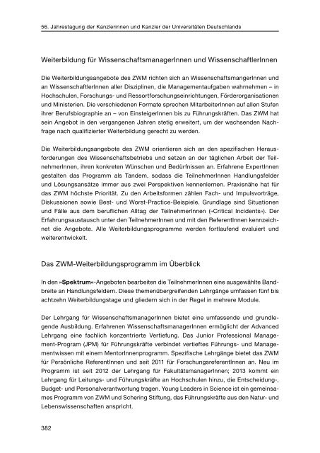 Tagungsband zur 56. Jahrestagung der Kanzlerinnen und Kanzler ...