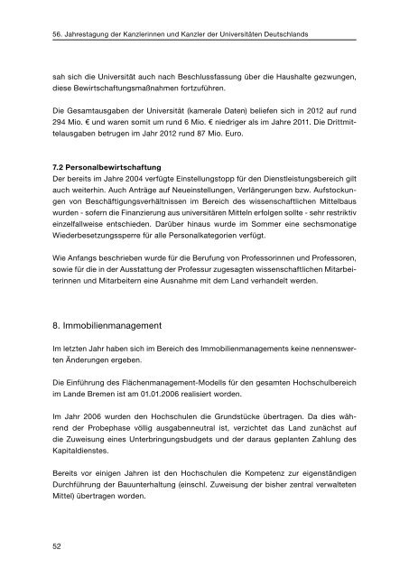 Tagungsband zur 56. Jahrestagung der Kanzlerinnen und Kanzler ...