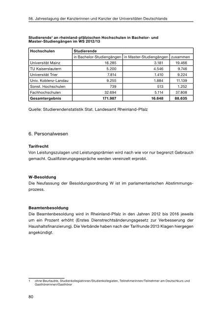 Tagungsband zur 56. Jahrestagung der Kanzlerinnen und Kanzler ...