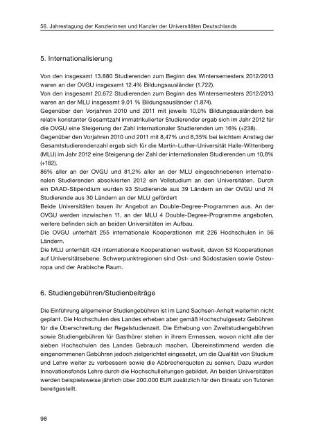 Tagungsband zur 56. Jahrestagung der Kanzlerinnen und Kanzler ...