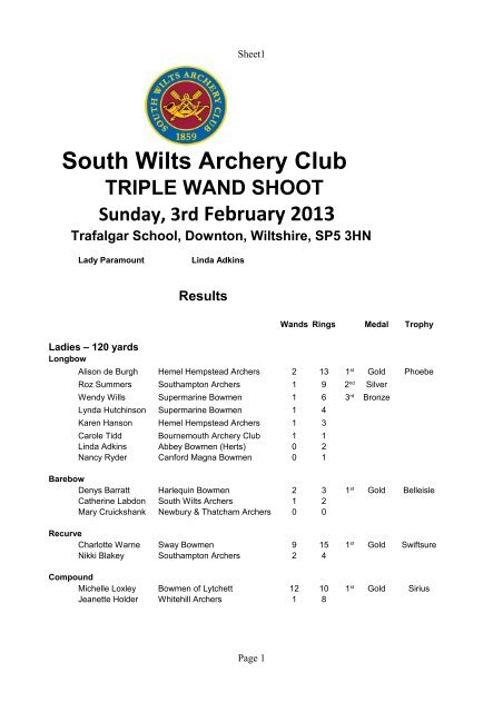 Wand Shoot 2013 - South Wilts Archery Club