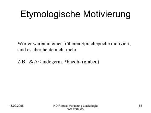 Vorlesung: Germanistische Lexikologie